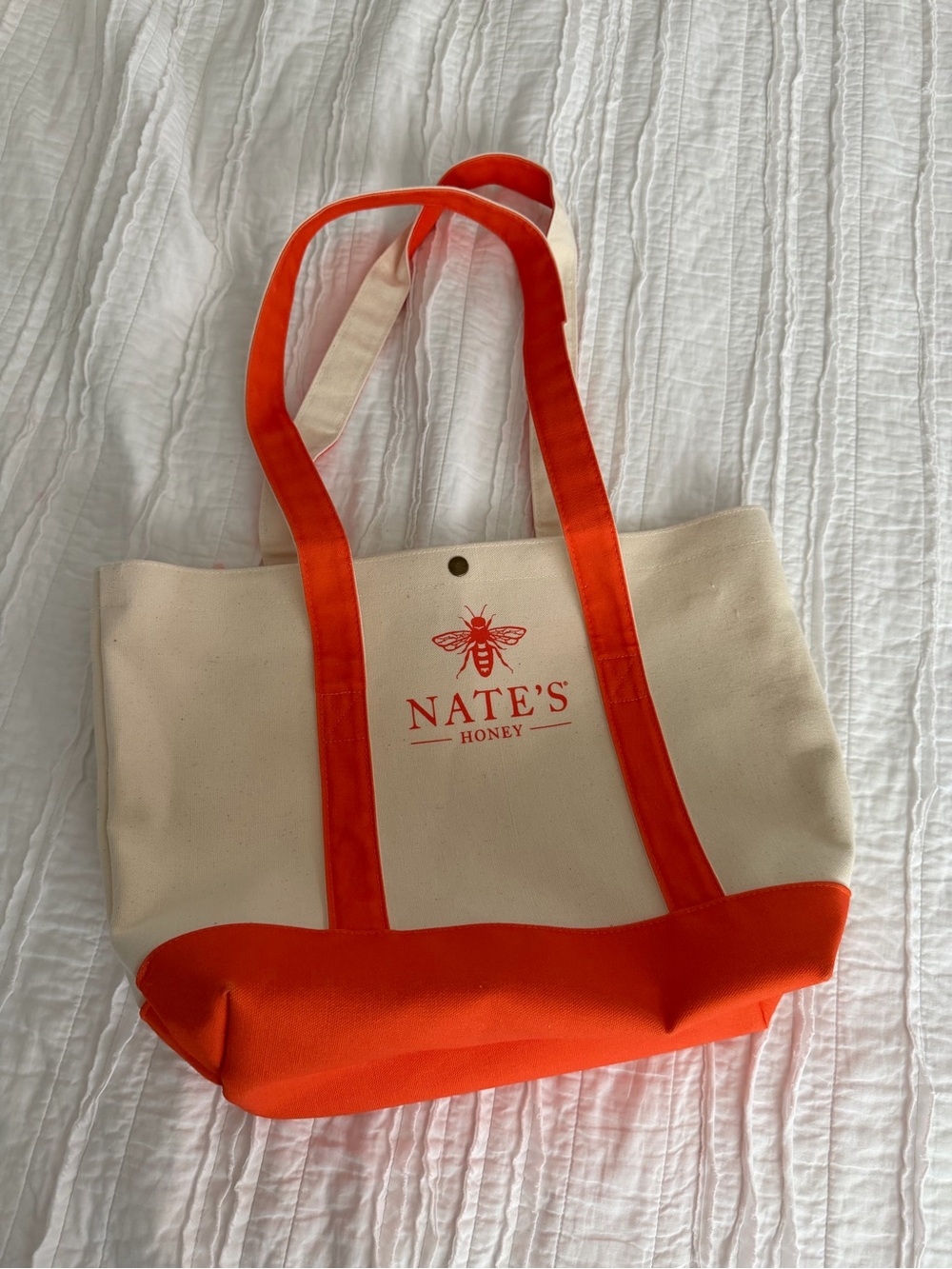 Nate’s Honey Cream and Orange Canvas Tote Bag
